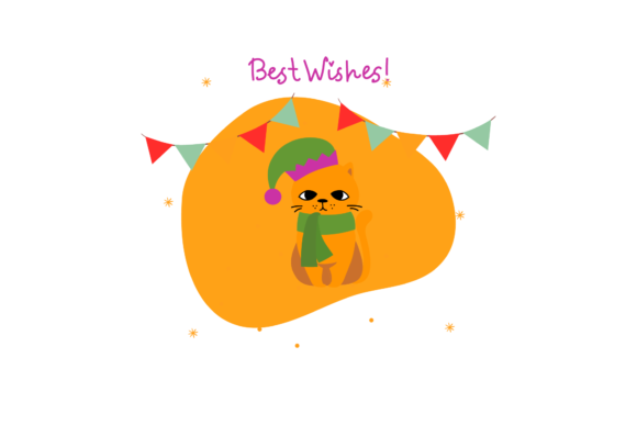 Cat Christmas Hat Illustration: A Seasonal Graphic Design Asset for Content Creators