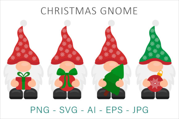 Christmas Gnomes Vector Illustration SVG: A Versatile Graphic Design Freebie