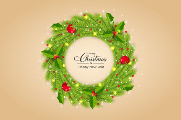 Christmas Green Wreath Decoration Ball: A Festive Graphic Design Freebie for Sellers