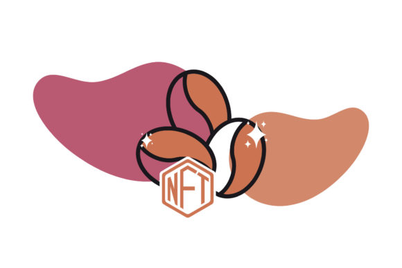 Drink NFT Coffee Beans Icon: A Modern Graphic Design Asset for Small Business Branding