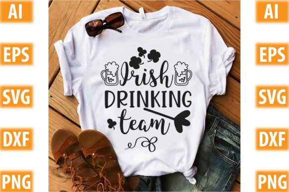 Irish Drinking Team: A Vibrant Graphic Design Asset for Crafts and Creative Projects