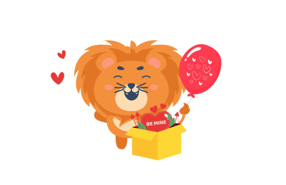 Lion Valentine Love Romantic Design: A Versatile Graphics Freebie for Digital Sellers