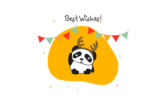 Panda Deer Hat Party Illustration Review for Real Embroidery Projects