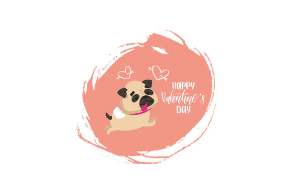 Valentine Dog Love Angel Illustration: A Versatile Graphics Freebie for Branding and Marketing