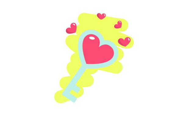 Valentine Key Heart Love Illustration – A Versatile Freebie for Local Business Branding